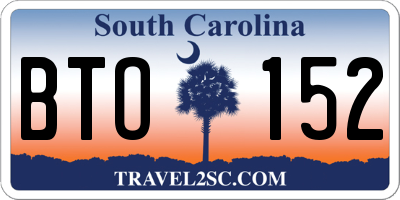 SC license plate BTO152
