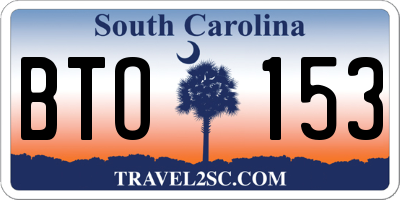 SC license plate BTO153