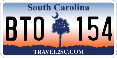 SC license plate BTO154