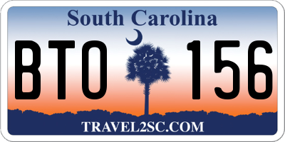 SC license plate BTO156