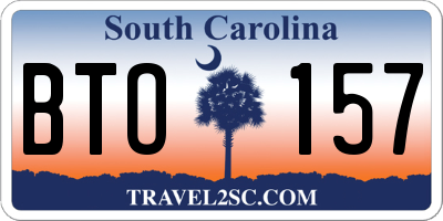 SC license plate BTO157