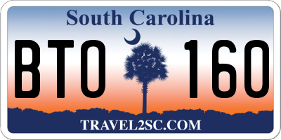 SC license plate BTO160