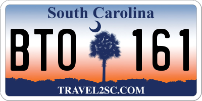 SC license plate BTO161