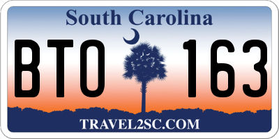 SC license plate BTO163