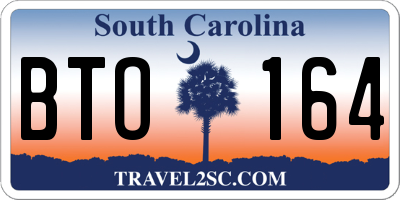SC license plate BTO164