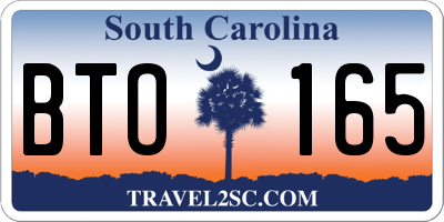 SC license plate BTO165