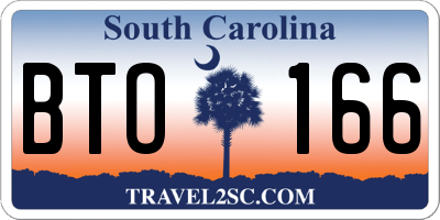 SC license plate BTO166