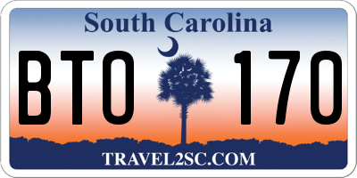 SC license plate BTO170