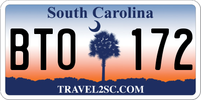 SC license plate BTO172