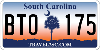 SC license plate BTO175