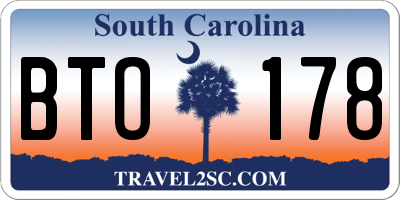 SC license plate BTO178