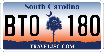 SC license plate BTO180