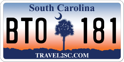 SC license plate BTO181