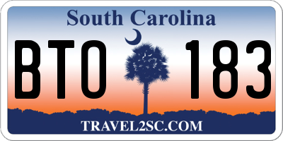 SC license plate BTO183