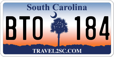 SC license plate BTO184