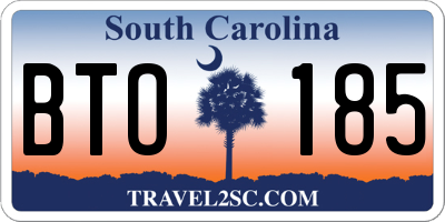 SC license plate BTO185