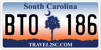 SC license plate BTO186