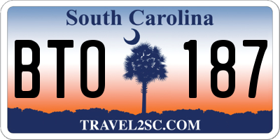 SC license plate BTO187