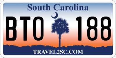SC license plate BTO188