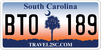 SC license plate BTO189