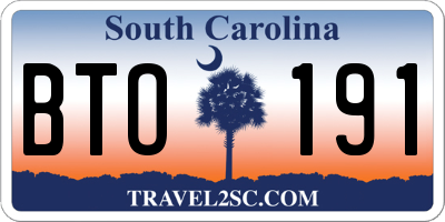SC license plate BTO191