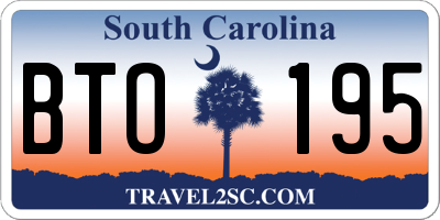 SC license plate BTO195