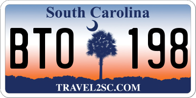SC license plate BTO198