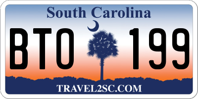 SC license plate BTO199