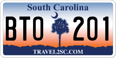 SC license plate BTO201