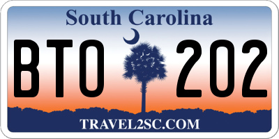 SC license plate BTO202