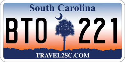 SC license plate BTO221
