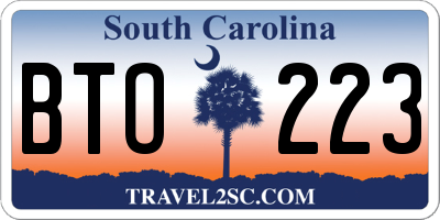 SC license plate BTO223