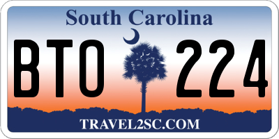 SC license plate BTO224