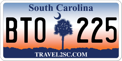 SC license plate BTO225