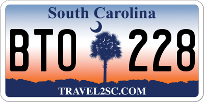 SC license plate BTO228