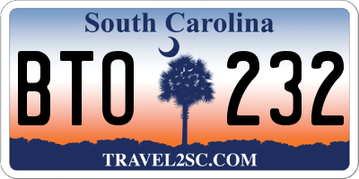 SC license plate BTO232