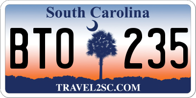 SC license plate BTO235