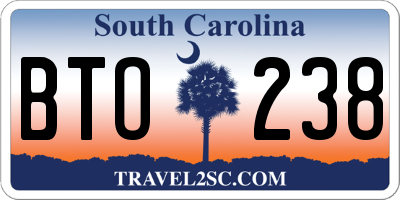 SC license plate BTO238