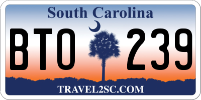 SC license plate BTO239
