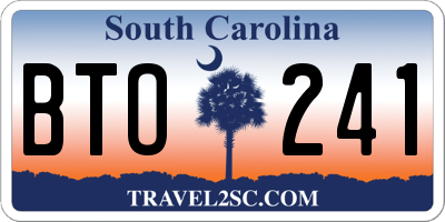 SC license plate BTO241