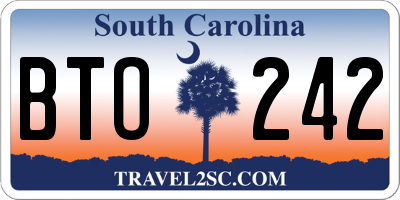SC license plate BTO242