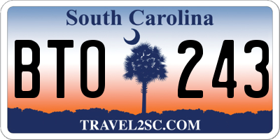 SC license plate BTO243