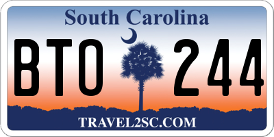 SC license plate BTO244