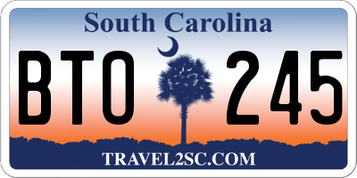 SC license plate BTO245
