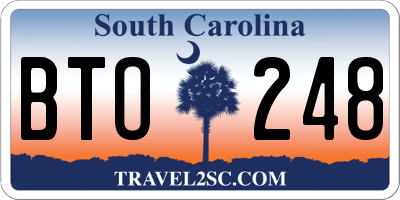 SC license plate BTO248