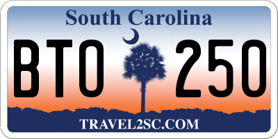 SC license plate BTO250