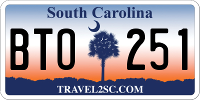 SC license plate BTO251