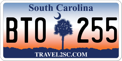SC license plate BTO255