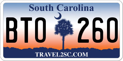 SC license plate BTO260