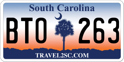 SC license plate BTO263